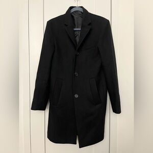 HM men black wool coat